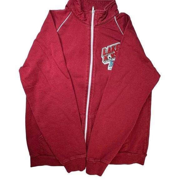 LAKE MONSTER BREWING Ca Fleece Red Zip Front Sweatshirt Size Medium - Picture 5 of 13